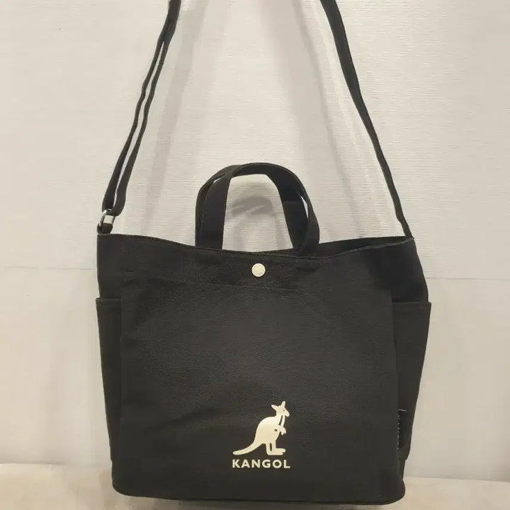 [BUNJANG] Kangol Black Canvas Tote Bag / Crossbody Bag / 캉골 블랙 캔버스 토트백 겸 크로스백