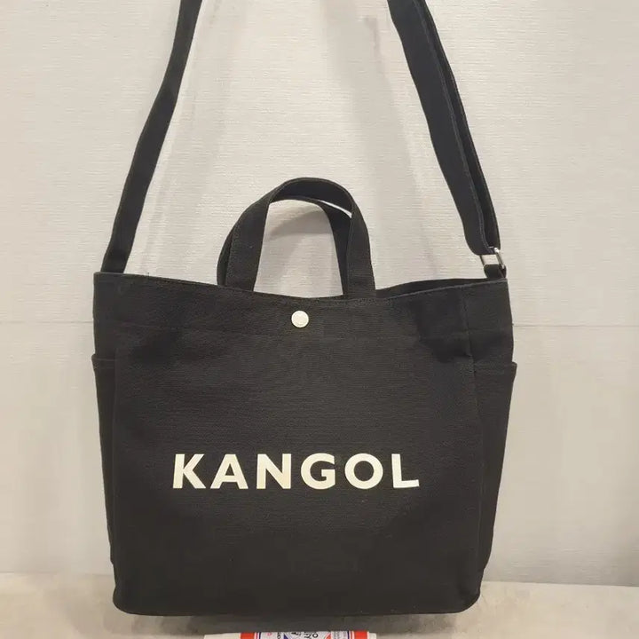 [BUNJANG] Kangol Black Canvas Tote Bag / Crossbody Bag / 캉골 블랙 캔버스 토트백 겸 크로스백