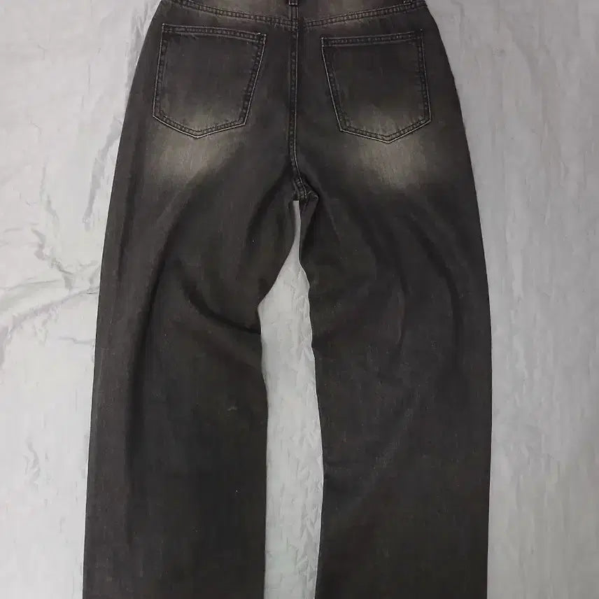 [BUNJANG] Spao Semi-Wide Black Denim Pants / 스파오 세미와이드 흑청 데님팬츠
