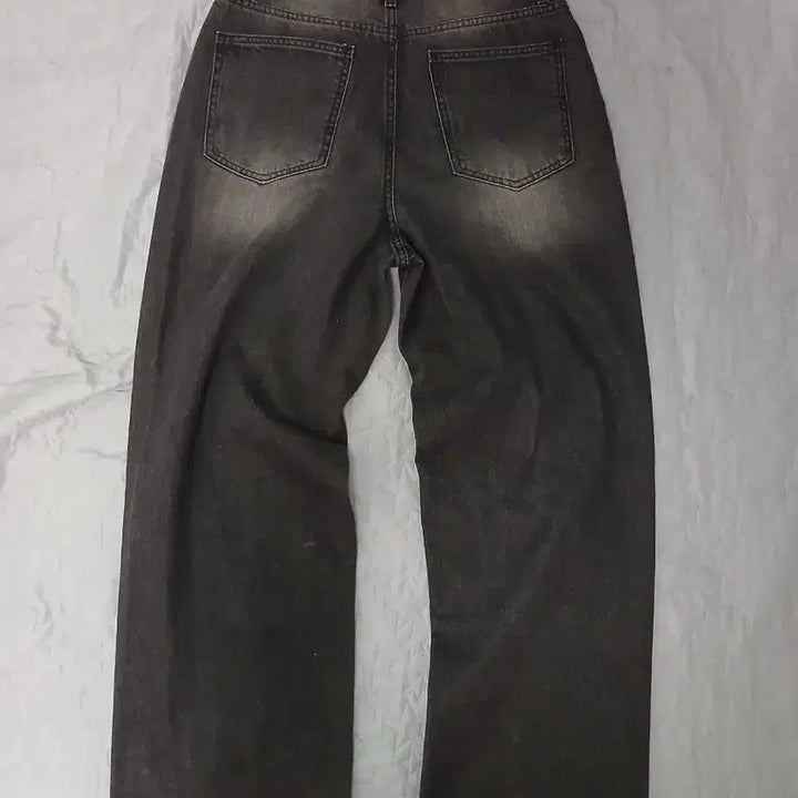 [BUNJANG] Spao Semi-Wide Black Denim Pants / 스파오 세미와이드 흑청 데님팬츠