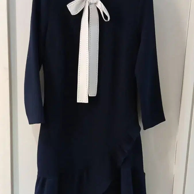 [BUNJANG] Sandro Navy Ribbon Dress / 산드로 네이비 리본  원피스
