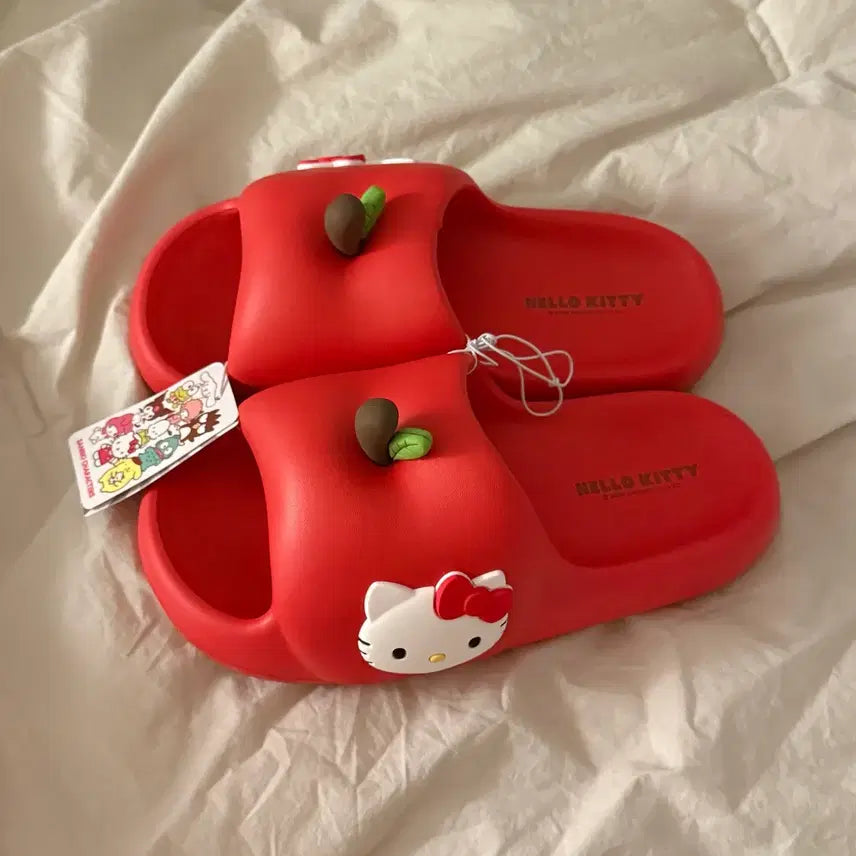 [SOLD OUT] (새상품) 헬로키티 애플 사과 슬리퍼 실내화 레드