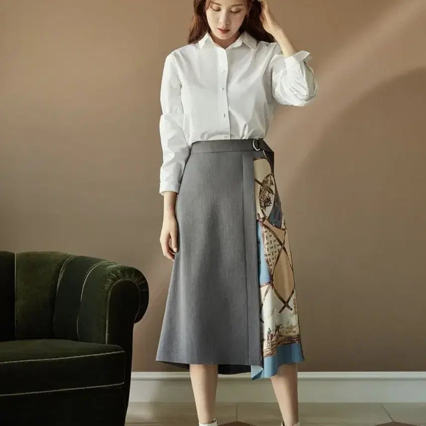 [SOLD OUT] 잇미샤 스카프 벨티드스커트