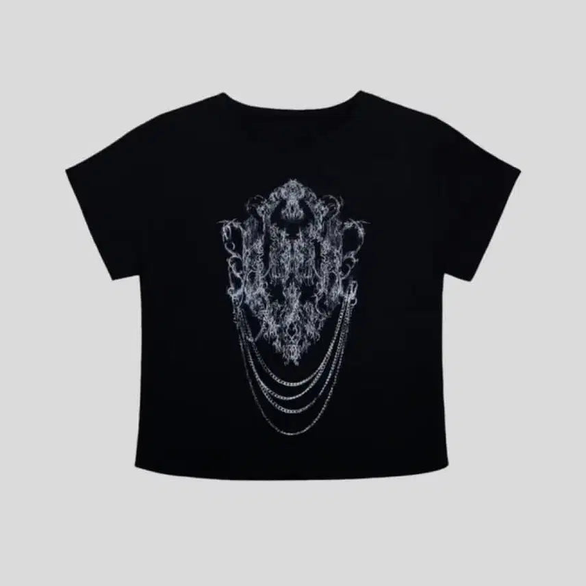 [BUNJANG] Hug Your Skin Chain Crop Top Black / 허그유어스킨 허유스 체인 크롭 탑 블랙