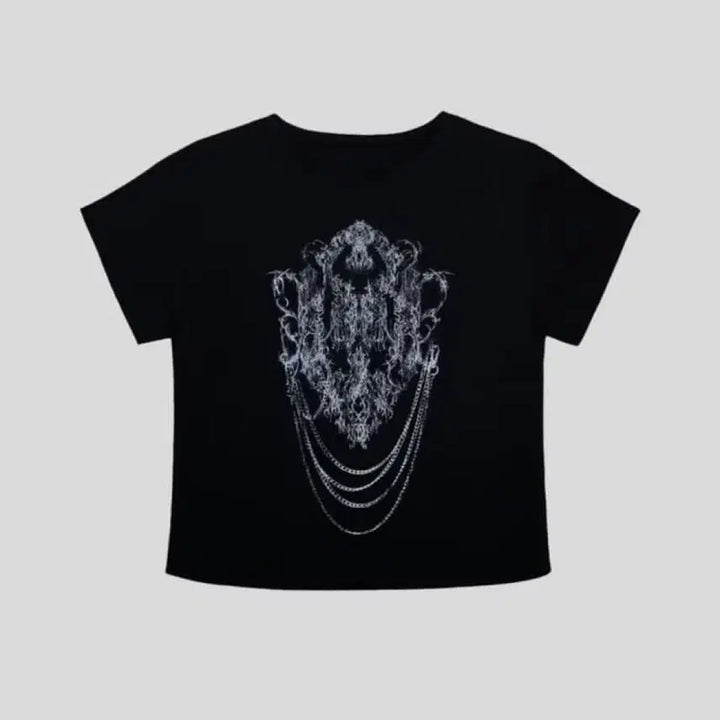 [BUNJANG] Hug Your Skin Chain Crop Top Black / 허그유어스킨 허유스 체인 크롭 탑 블랙