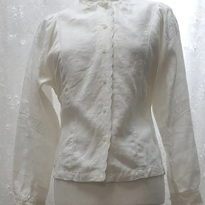 [BUNJANG] Linen Blend Blouse / 면마 블라우스  free