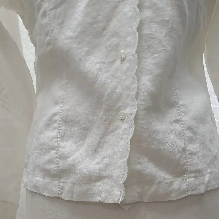 [BUNJANG] Linen Blend Blouse / 면마 블라우스  free