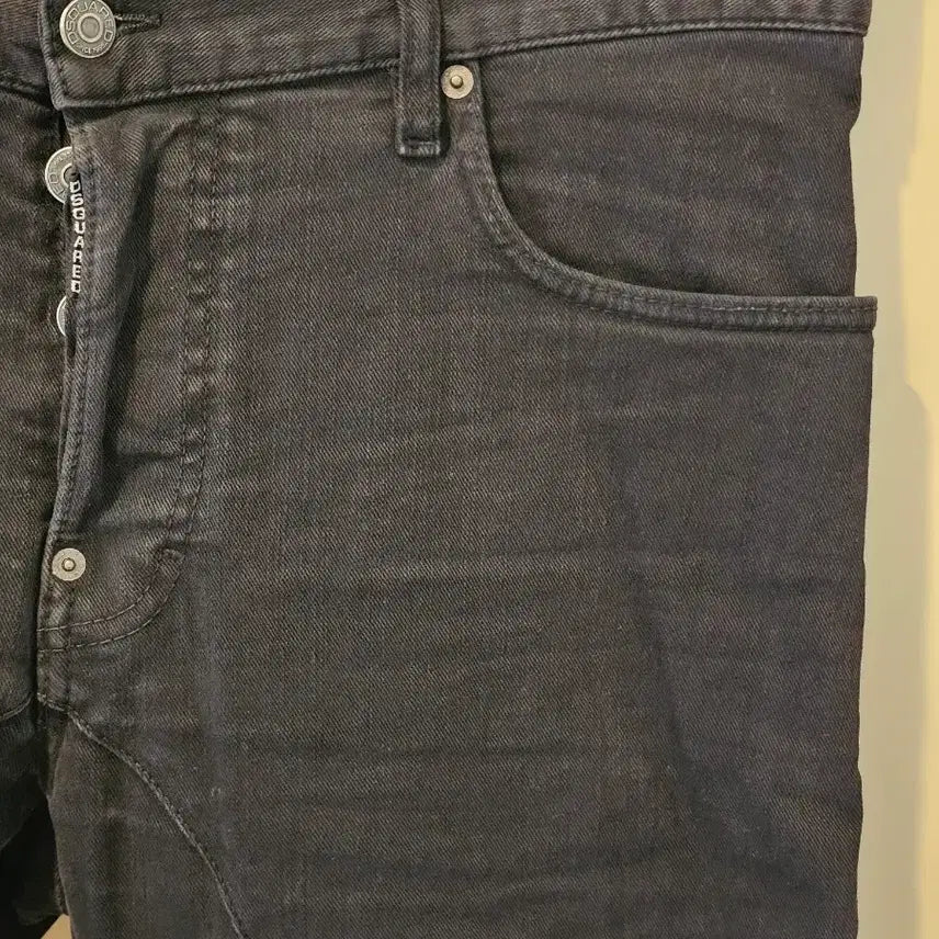 [SOLD OUT] 디스퀘어드 디퀘 블랙 바이커 블랙진 50