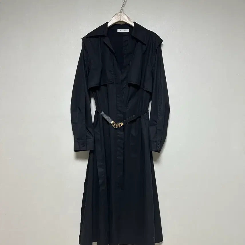 [BUNJANG] Missha Belted Long Trench Coat / 미샤22 절개 벨티드 롱 트렌치코트