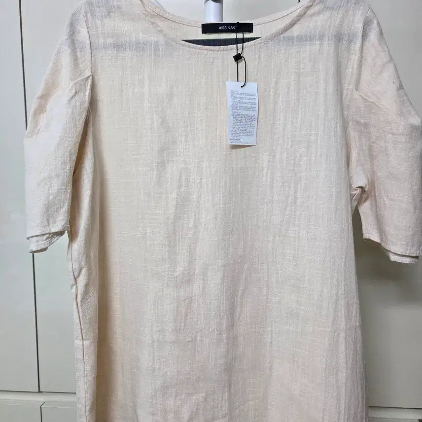 [BUNJANG] Misscan Linen Blend Short Sleeve T-shirt / 미스칸 린넨 혼방 반팔 티셔츠