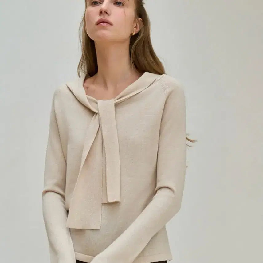 [BUNJANG] JURUTI Sailor Tiny Knit Beige / (정가7만원) 주르티 세일러 타이니트 베이지