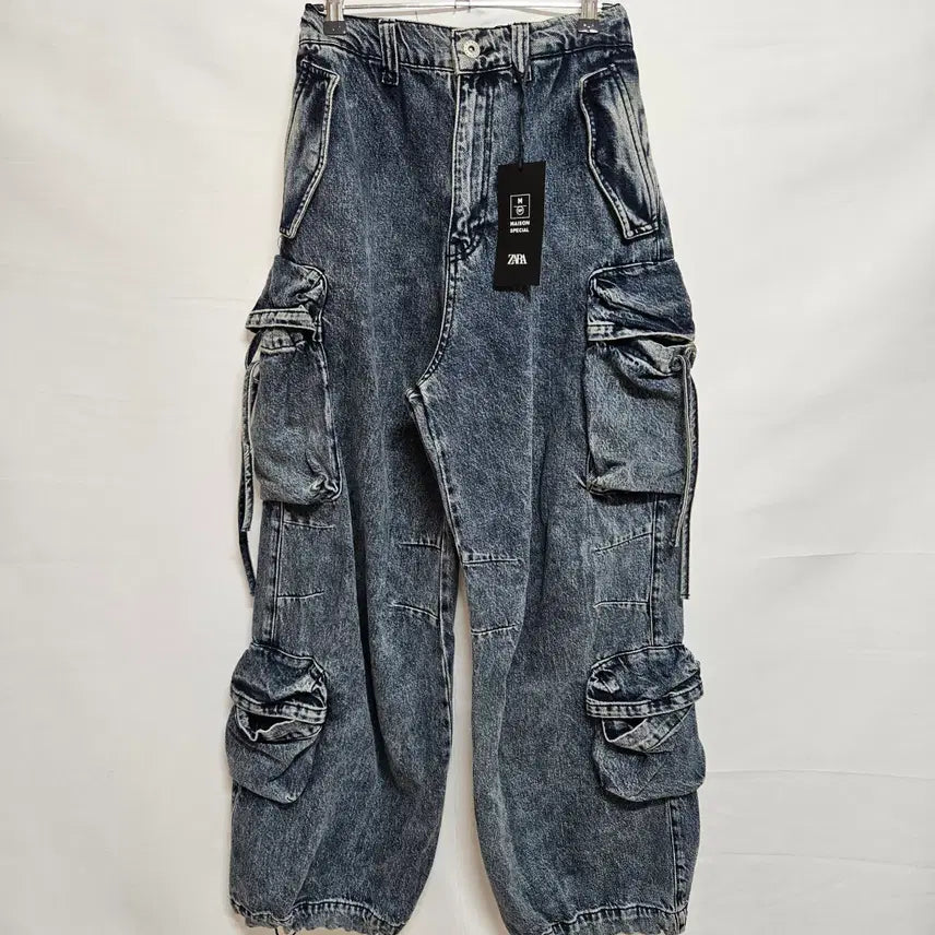 [BUNJANG] Zara Maison Special Denim Cargo Pants - S / 자라 메종스페셜 데님 카고 팬츠 S