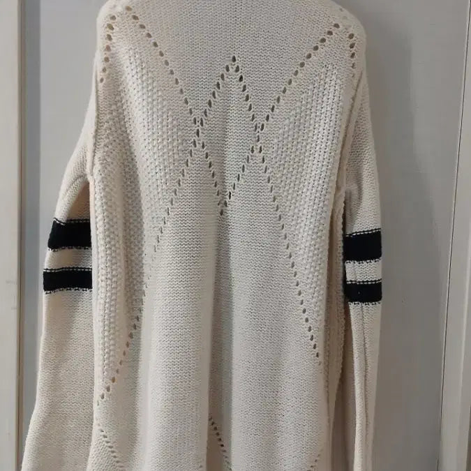[BUNJANG] Maje Ivory Colorblock Cardigan / 마쥬 아이보리 배색 가디건