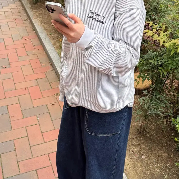 [BUNJANG] Ennoy Border Long Sleeve T-Shirt / 엔노이 Ennoy Border L/S T-shirt