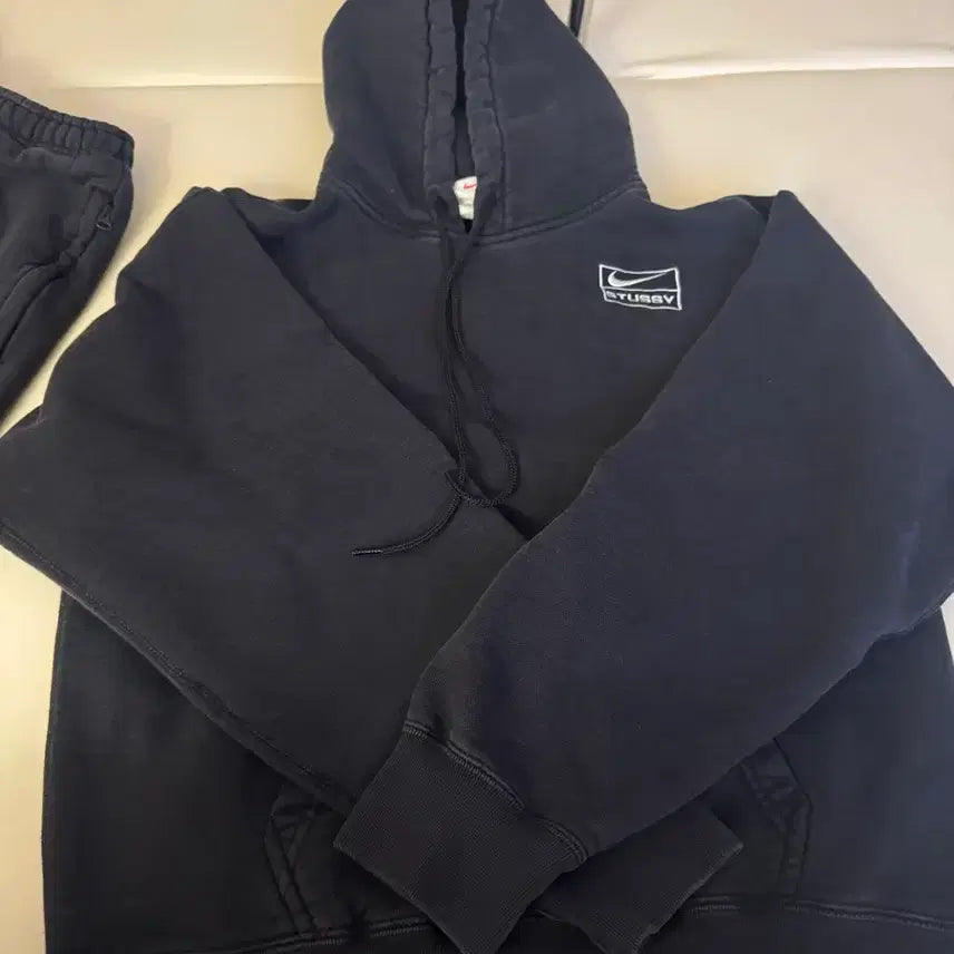 [BUNJANG] Nike Stussy Black Sweat Set / 나투시 후드 바지 블랙 스웻셋업