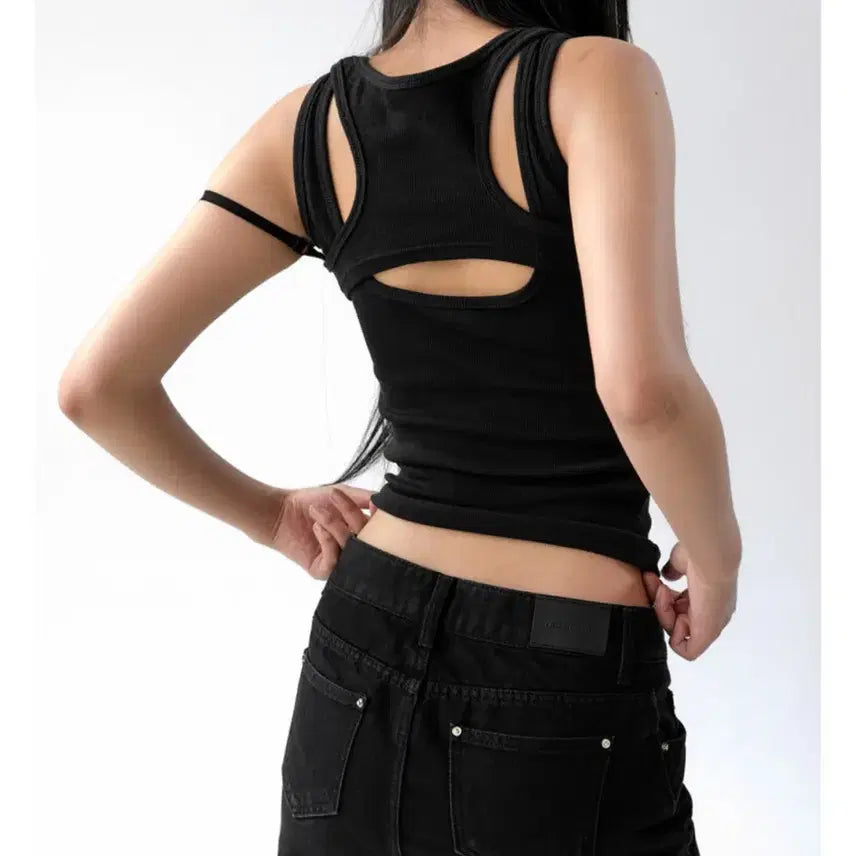 [BUNJANG] WSC Archive Overlap Sleeveless Top / wsc archive overlap sleeveless 오버랩 슬리브리스