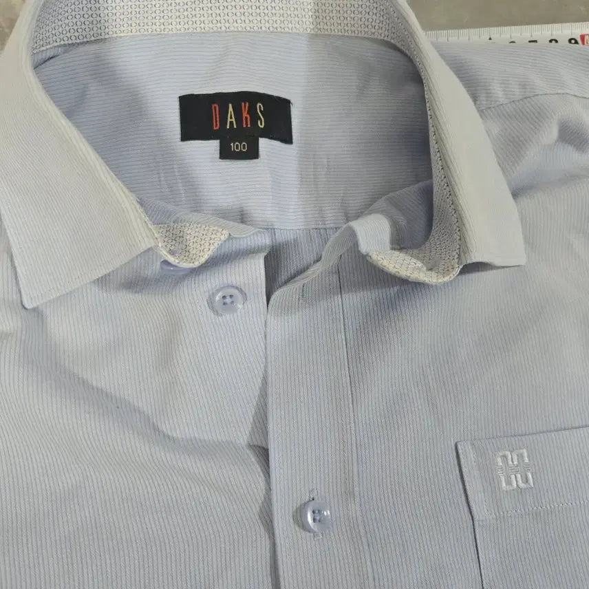 [BUNJANG] Daks Sky Blue Striped Long Sleeve Shirt / 닥스 하늘색 스트라이프 긴팔 셔츠 100