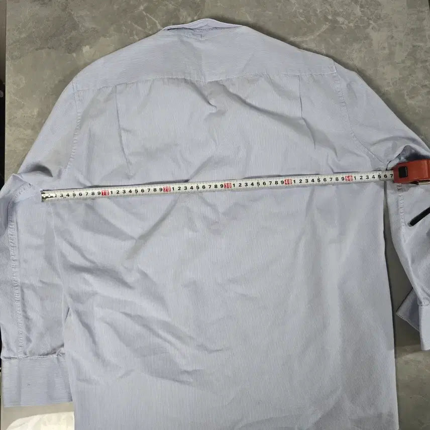 [BUNJANG] Daks Sky Blue Striped Long Sleeve Shirt / 닥스 하늘색 스트라이프 긴팔 셔츠 100