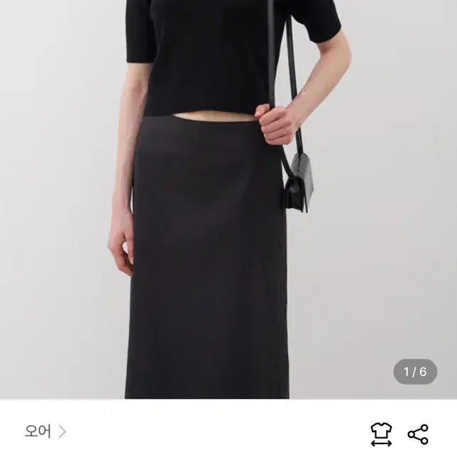[BUNJANG] OER Jane Knit Black Short Sleeve Top / 오어 제인 니트 블랙 반팔 탑
