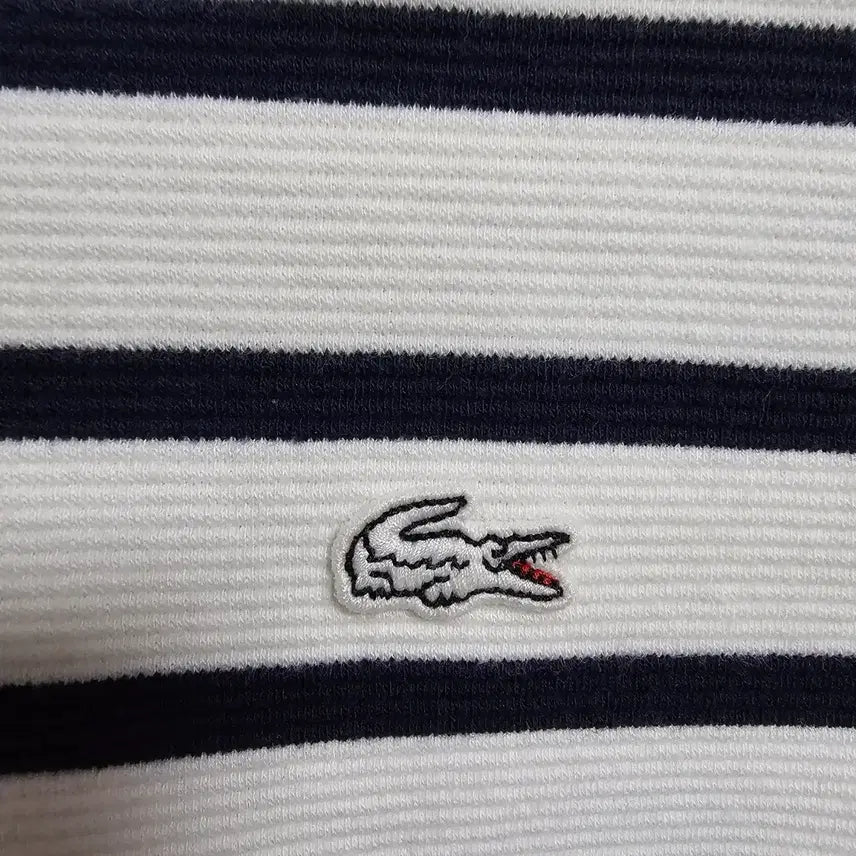 [BUNJANG] Lacoste Live Pink Stripe Long Sleeve T-shirt / [XS] 라코스테 라이브 핑크 배색 스트라이프 긴팔 티셔츠 (TF7297