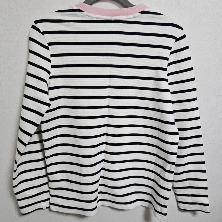 [BUNJANG] Lacoste Live Pink Stripe Long Sleeve T-shirt / [XS] 라코스테 라이브 핑크 배색 스트라이프 긴팔 티셔츠 (TF7297