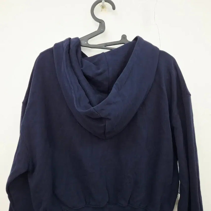 [BUNJANG] AVIE MUAH Essential Crop Cotton Zip-up Hoodie (Navy) / 아비에무아 에센셜 크롭 코튼 집업 후드 1 네이비