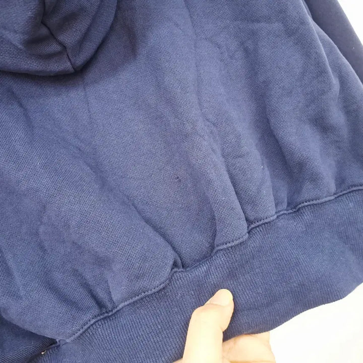 [BUNJANG] AVIE MUAH Essential Crop Cotton Zip-up Hoodie (Navy) / 아비에무아 에센셜 크롭 코튼 집업 후드 1 네이비