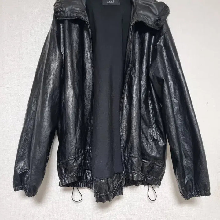 [BUNJANG] TIME Synthetic Leather Jumper / * 타임 합성 가죽 점퍼 프리사이즈