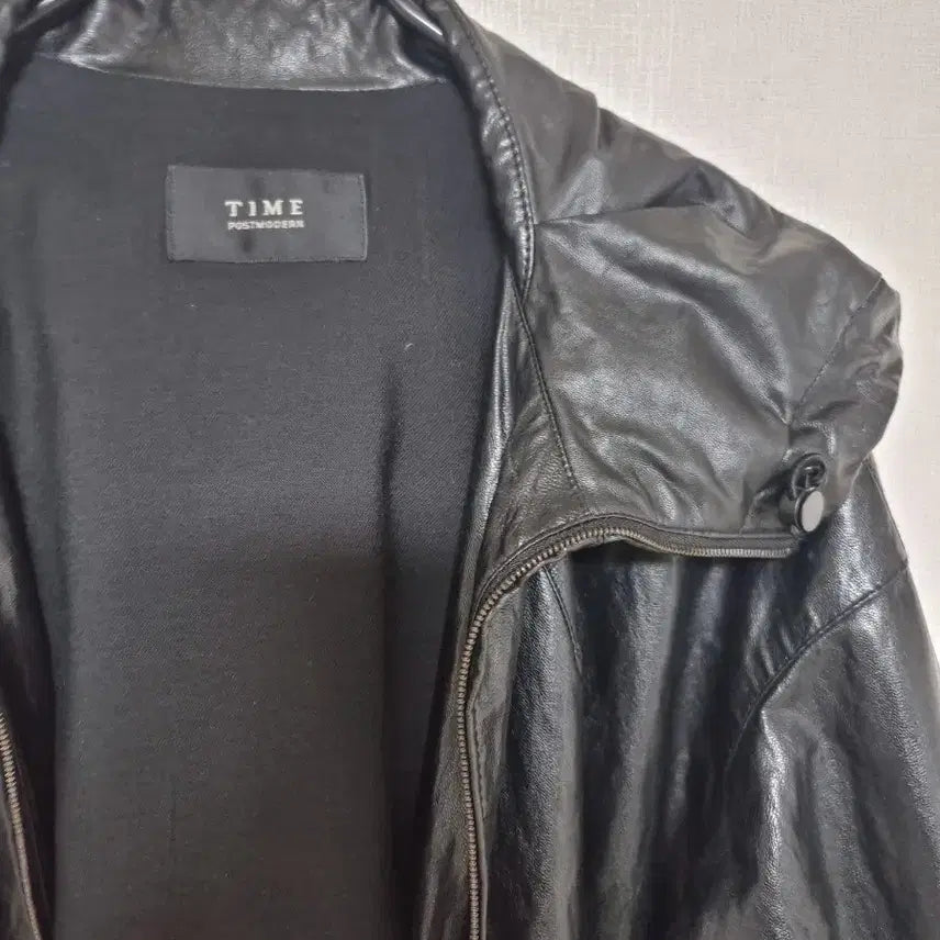 [BUNJANG] TIME Synthetic Leather Jumper / * 타임 합성 가죽 점퍼 프리사이즈