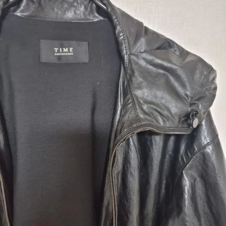 [BUNJANG] TIME Synthetic Leather Jumper / * 타임 합성 가죽 점퍼 프리사이즈