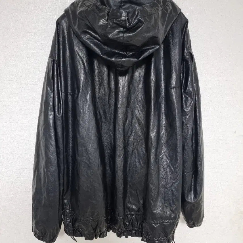 [BUNJANG] TIME Synthetic Leather Jumper / * 타임 합성 가죽 점퍼 프리사이즈