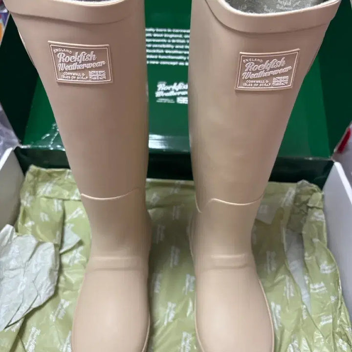 [BUNJANG] Rockfish Weatherwear Long Rain Boots Beige / 락피쉬 웨더웨어 롱 레인부츠 베이지