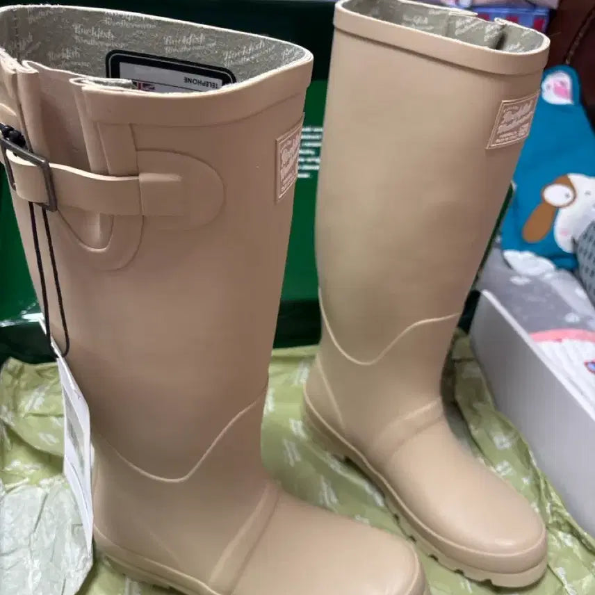 [BUNJANG] Rockfish Weatherwear Long Rain Boots Beige / 락피쉬 웨더웨어 롱 레인부츠 베이지