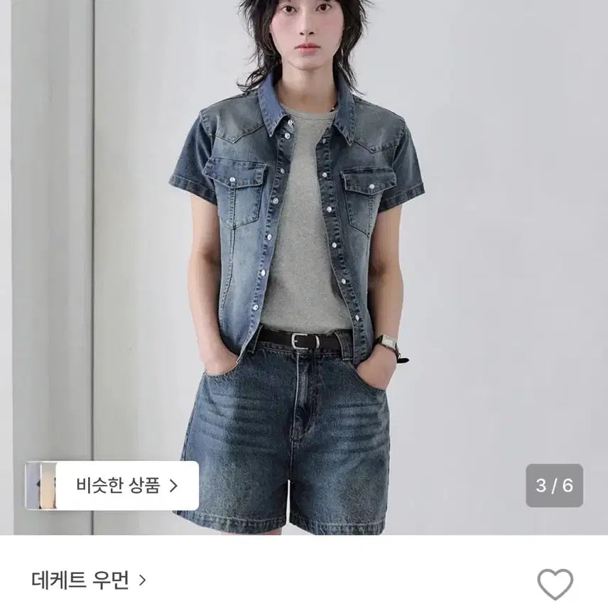 [SOLD OUT] 새상품 데케트 western slim denim short shirts
