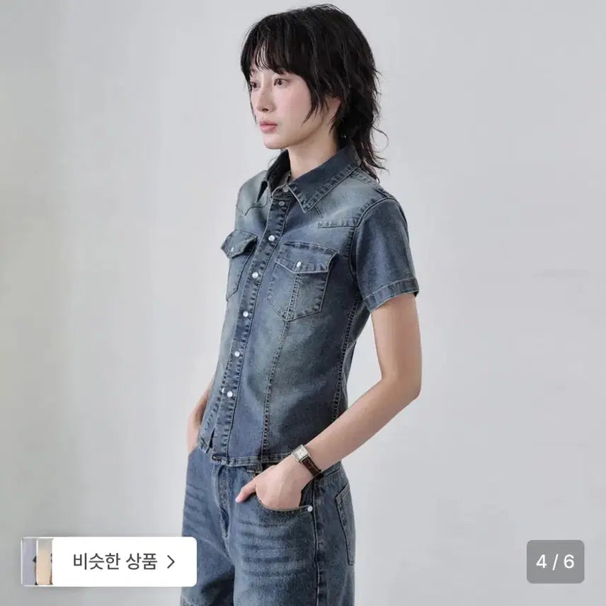 [SOLD OUT] 새상품 데케트 western slim denim short shirts