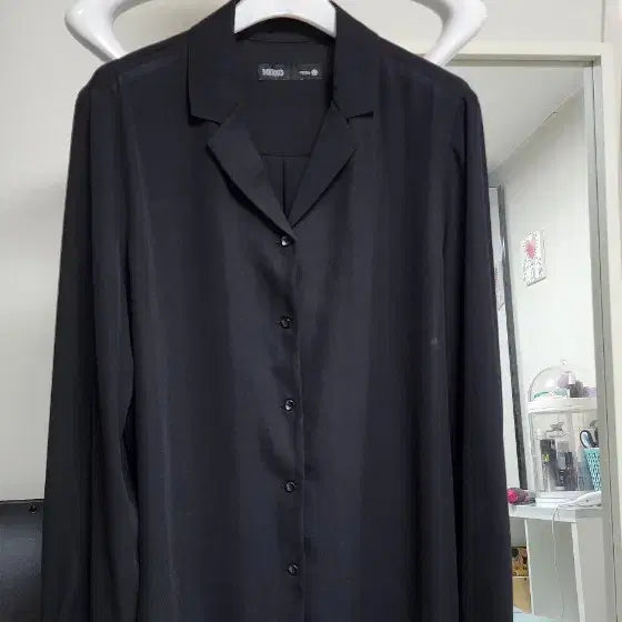 [BUNJANG] MIXXO Black Blouse Shirt (L) / MIIXO 블랙 셔츠 블라우스 라지
