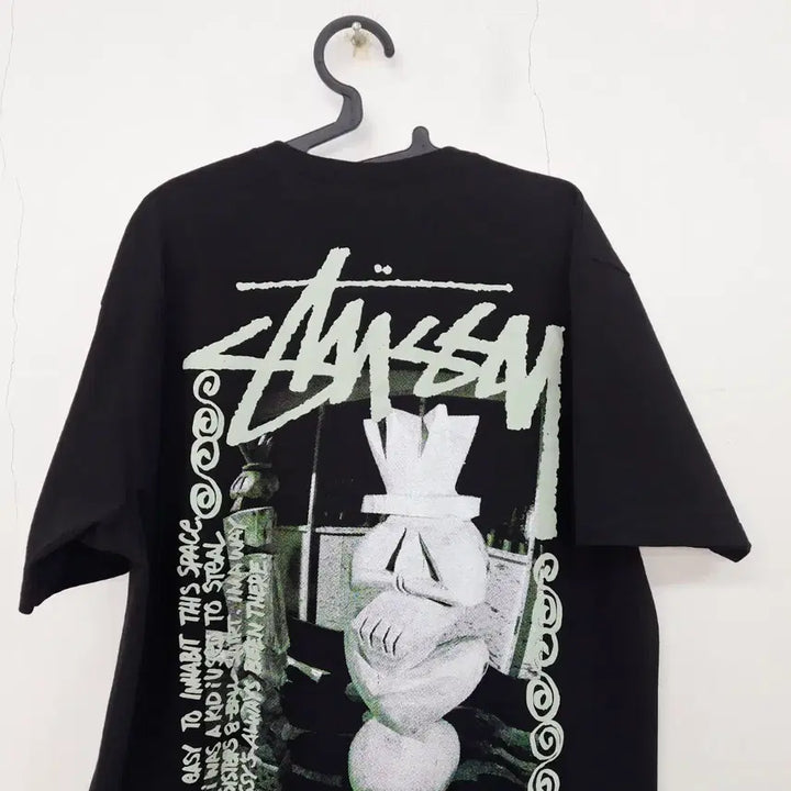 [BUNJANG] Stussy Landin Short Sleeve T-shirt - Black / 스투시 란딘 반팔 티셔츠 L 블랙