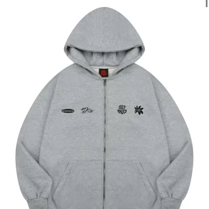 [SOLD OUT] 핫소스 그레이 기모 후드집업 M사이즈