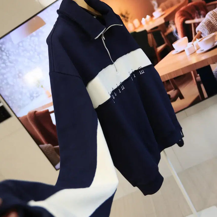 [BUNJANG] Matin Kim Half-Zip Sweatshirt / 마뗑킴 Matin Kim 반집업 맨투맨/ 공용