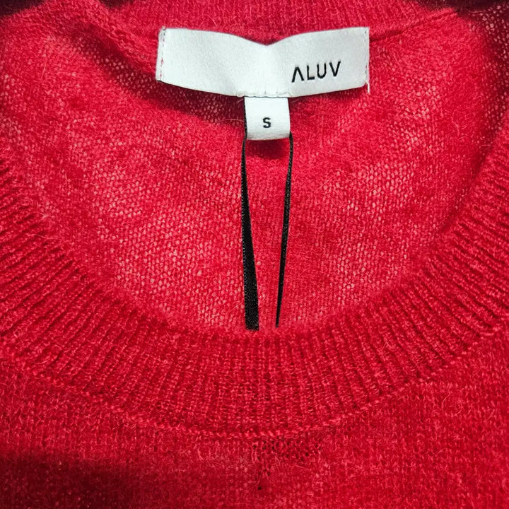 [BUNJANG] Aluv Baby Alpaca Knit Top / 에이루브 aluv 베이비 알파카 반팔 니트 S