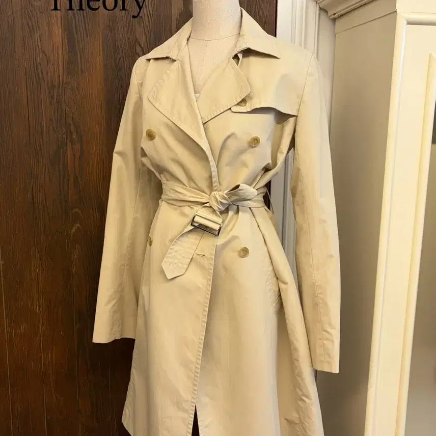 [BUNJANG] Theory Beige Trench Coat / 띠어리 정품 베이지 트렌치코트