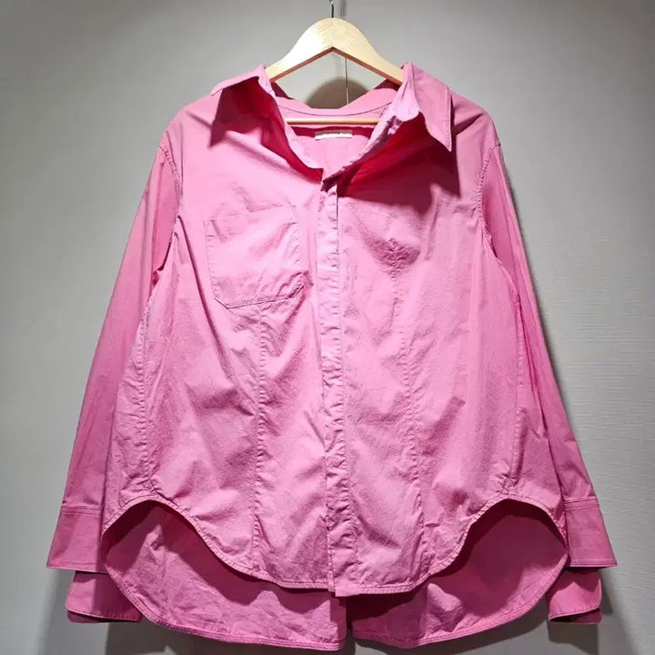 [SOLD OUT] 한섬 시스템 트윈 레이어드 핑크 셔츠 ~66 오버핏