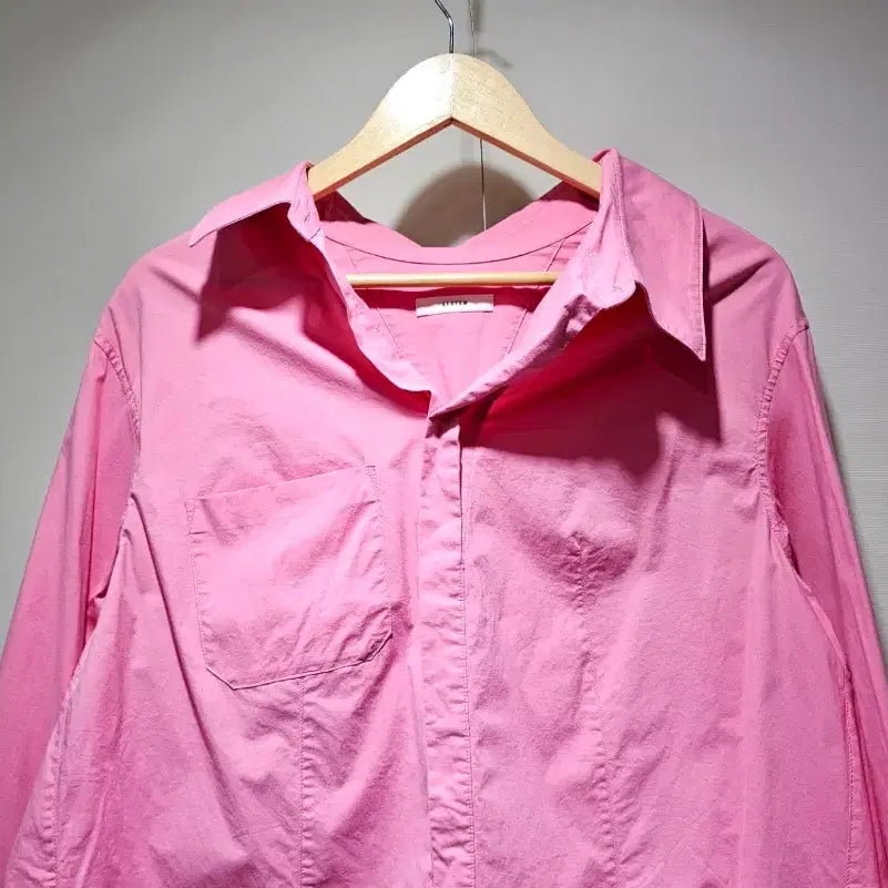 [SOLD OUT] 한섬 시스템 트윈 레이어드 핑크 셔츠 ~66 오버핏