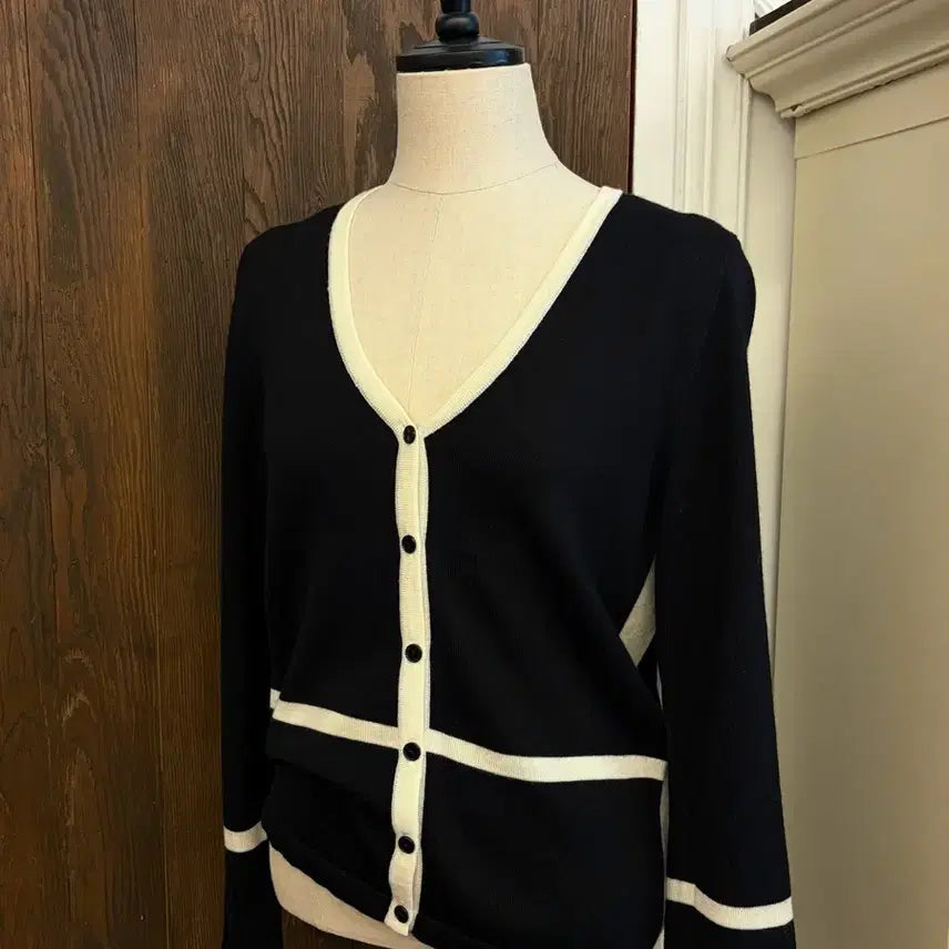 [BUNJANG] Courrèges Black Color Block Knit Ensemble / 꾸레쥬 정품 블랙 배색니트 앙상블