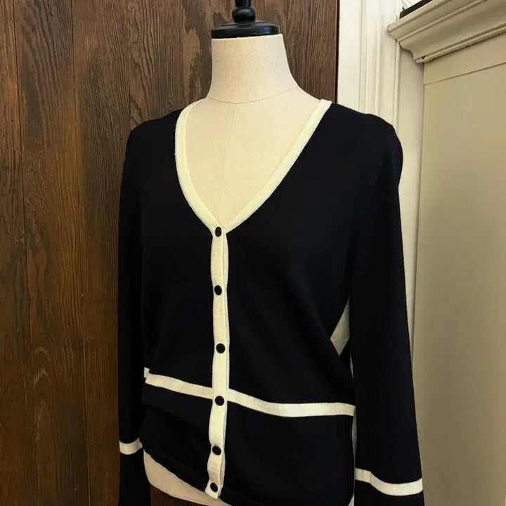 [BUNJANG] Courrèges Black Color Block Knit Ensemble / 꾸레쥬 정품 블랙 배색니트 앙상블