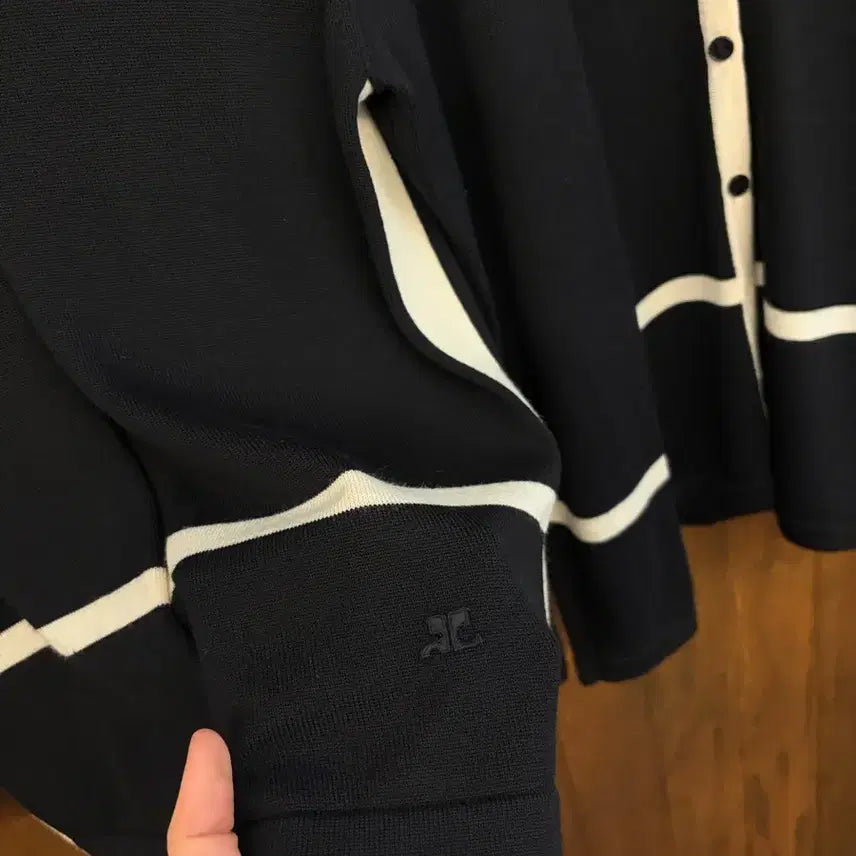 [BUNJANG] Courrèges Black Color Block Knit Ensemble / 꾸레쥬 정품 블랙 배색니트 앙상블