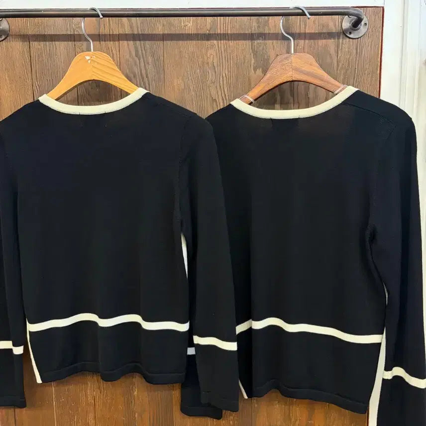 [BUNJANG] Courrèges Black Color Block Knit Ensemble / 꾸레쥬 정품 블랙 배색니트 앙상블