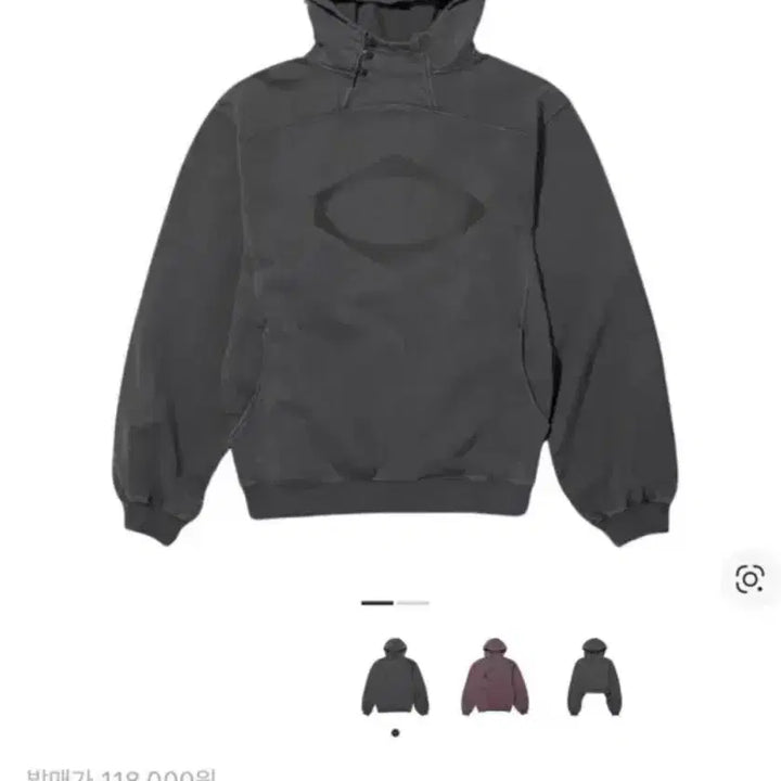 [BUNJANG] Mischief Rhombus Side Button Up Washed Charcoal Hoodie / 미스치프 롬버스 사이드 버튼 업 후드 워시드 차콜 후드티