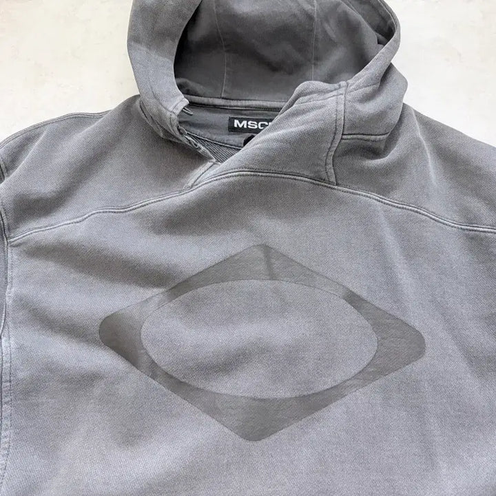 [BUNJANG] Mischief Rhombus Side Button Up Washed Charcoal Hoodie / 미스치프 롬버스 사이드 버튼 업 후드 워시드 차콜 후드티
