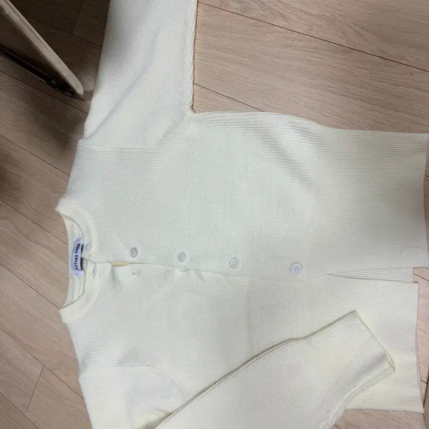 [BUNJANG] Ivory Ribbed Knit Cardigan Set / 아이보리 골지 니트 가디건 세트